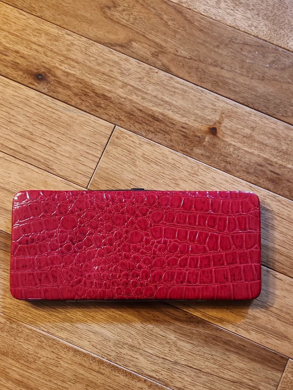 Red Faux Crocodile Travel Jewelry Organizer Case Clutch – Pielage Products 10 ×5